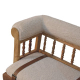 Strapped Hallway Boucle Bench | Oak-Ish