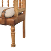 Strapped Hallway Boucle Bench | Oak-Ish