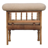 Strapped Hallway Boucle Bench | Oak-Ish