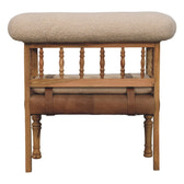 Strapped Hallway Boucle Bench | Oak-Ish
