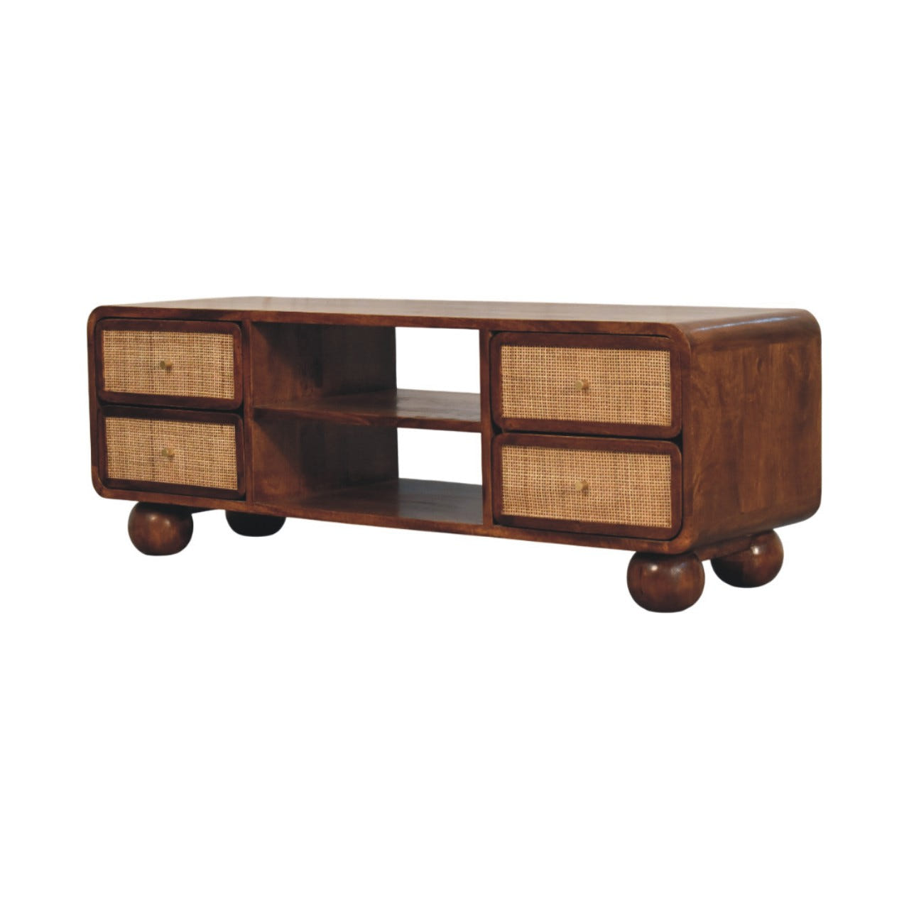 Larissa 4-Drawer Chestnut Chest of Drawers | Rattan Default Title