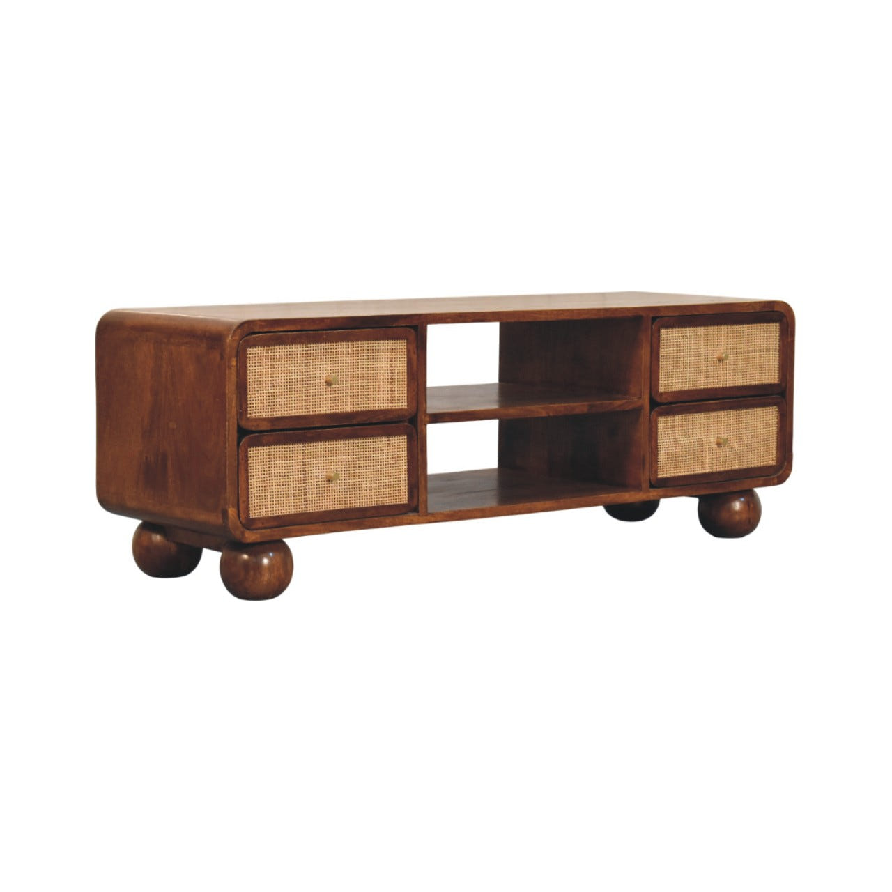 Larissa 4-Drawer Chestnut Chest of Drawers | Rattan