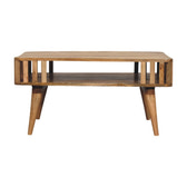 Slatted Oak-ish Coffee Table | Open Shelf Default Title