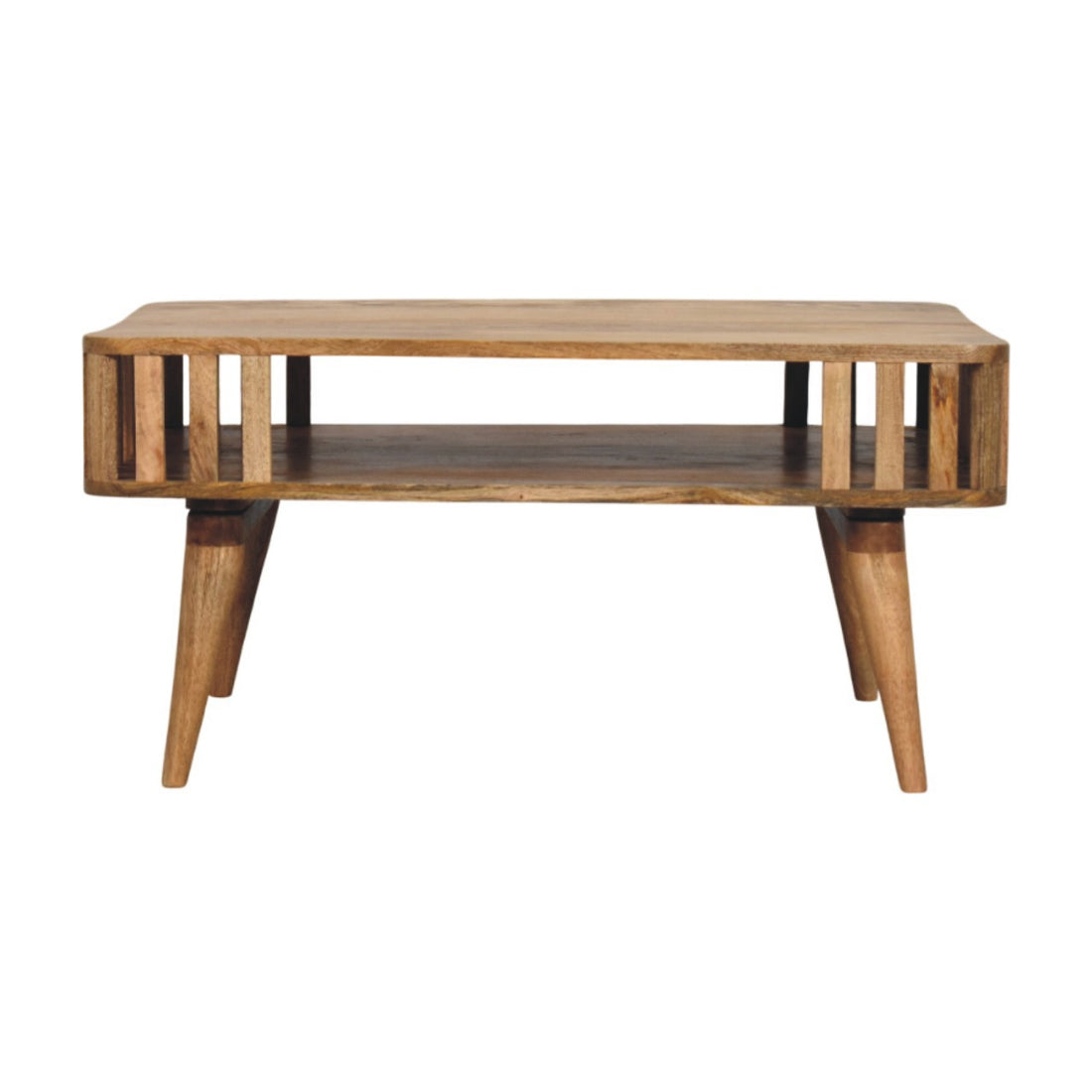 Slatted Oak-ish Coffee Table | Open Shelf Default Title