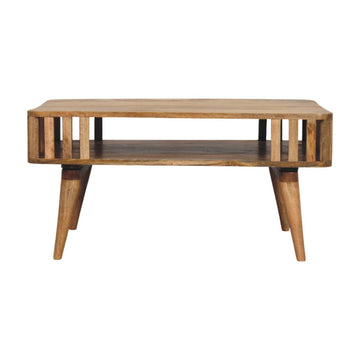 Slatted Oak-ish Coffee Table | Open Shelf Default Title