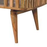 Slatted Oak-ish Coffee Table | Open Shelf