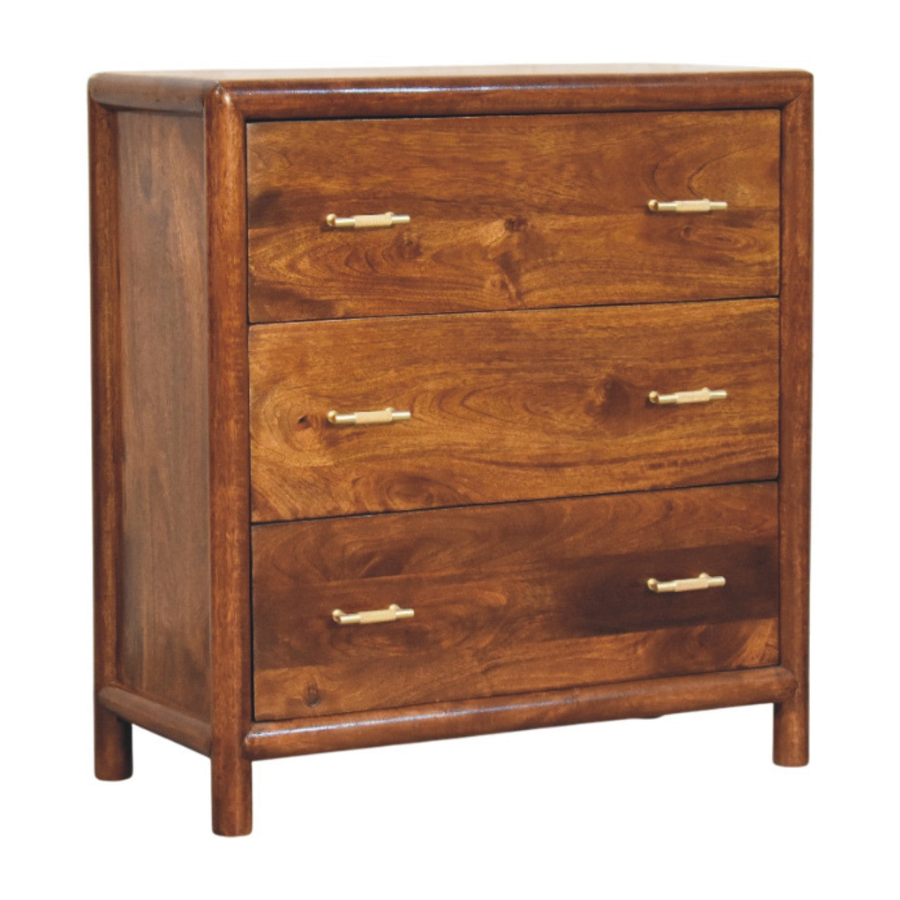 Regency 3-Drawer Chest of Drawers | Chestnut Solid Mango Wood