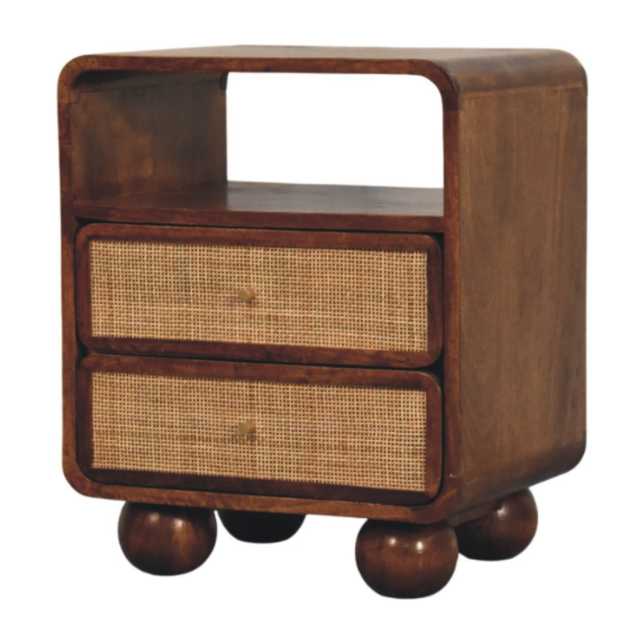 Larissa 2-Drawer Chestnut Chest of Drawers | Rattan Default Title