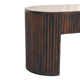 Velvet Mocha Fluted Bench | Hand-Carved
