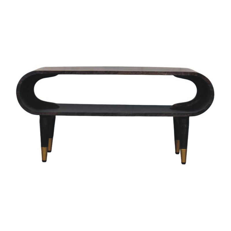 Curved Edge Media with Brass Accents TV Media Unit | Velvet