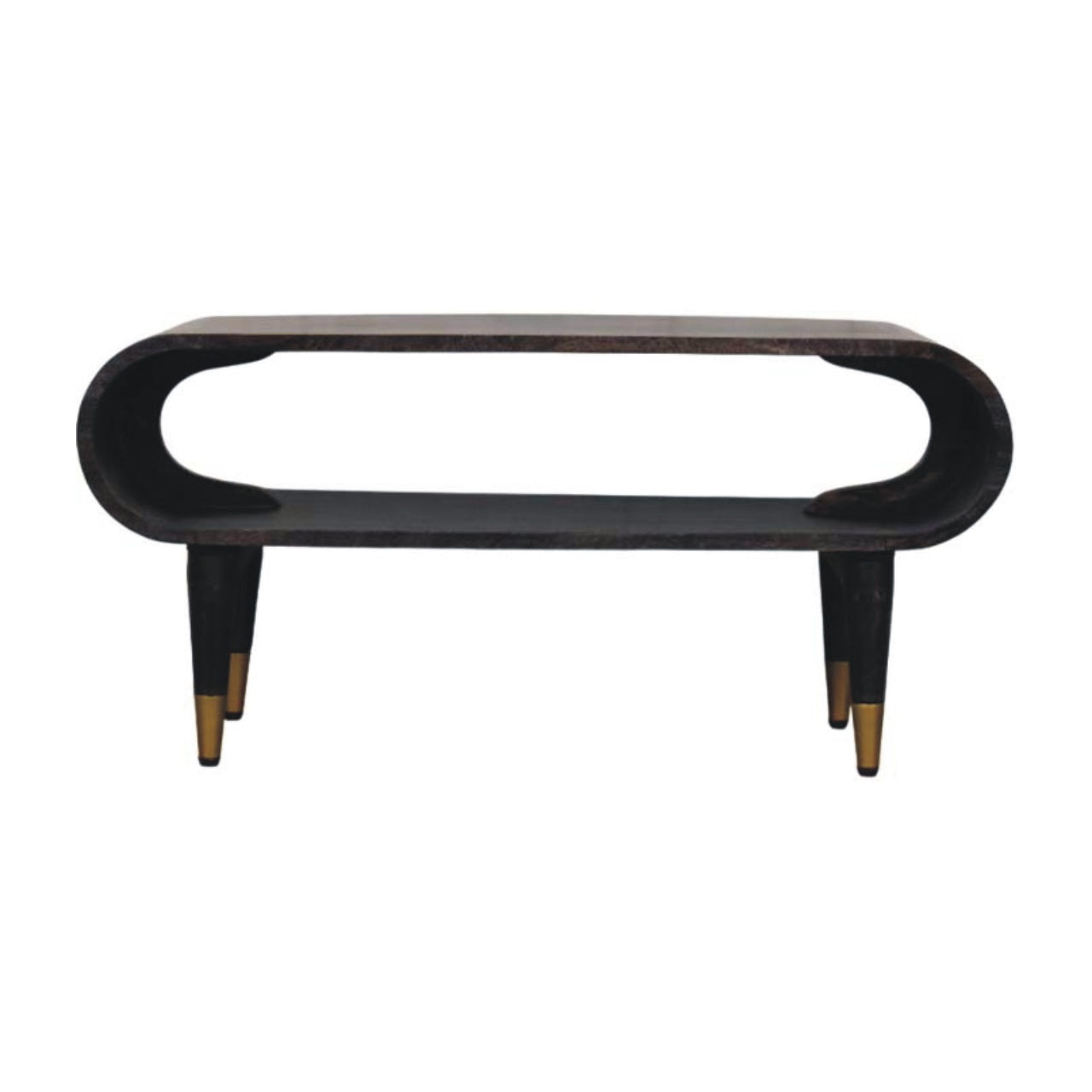 Curved Edge Media with Brass Accents TV Media Unit | Velvet Default Title