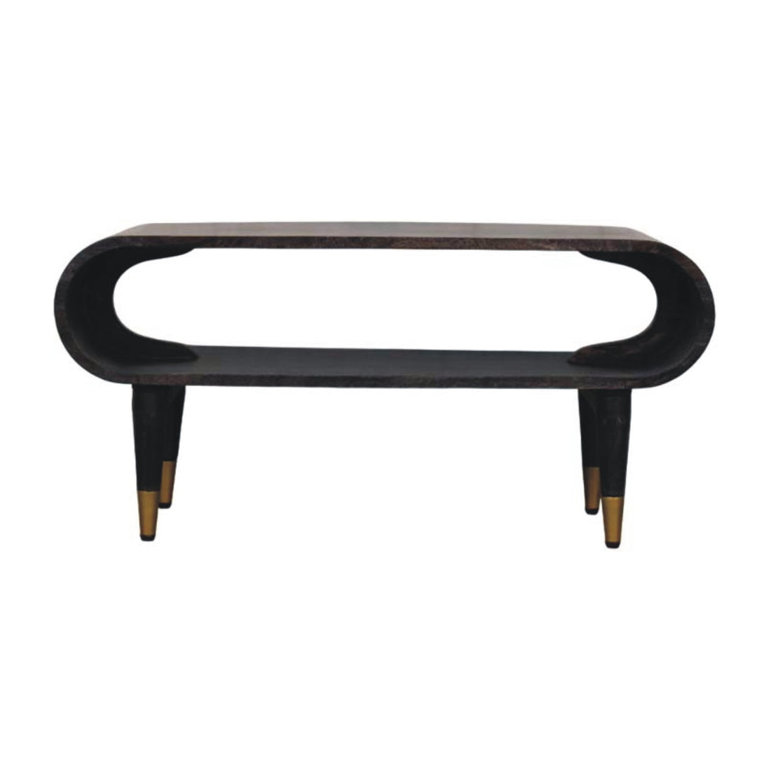 Curved Edge Media with Brass Accents TV Media Unit | Velvet Default Title