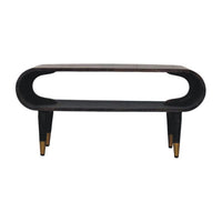 Curved Edge Media with Brass Accents TV Media Unit