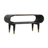 Curved Edge Media with Brass Accents TV Media Unit | Velvet