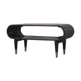 Curved Edge Media with Brass Accents TV Media Unit | Velvet