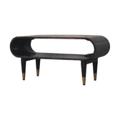 Curved Edge Media with Brass Accents TV Media Unit | Velvet