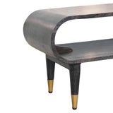 Curved Edge Media with Brass Accents TV Media Unit | Velvet