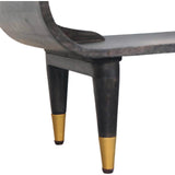 Curved Edge Media with Brass Accents TV Media Unit | Velvet