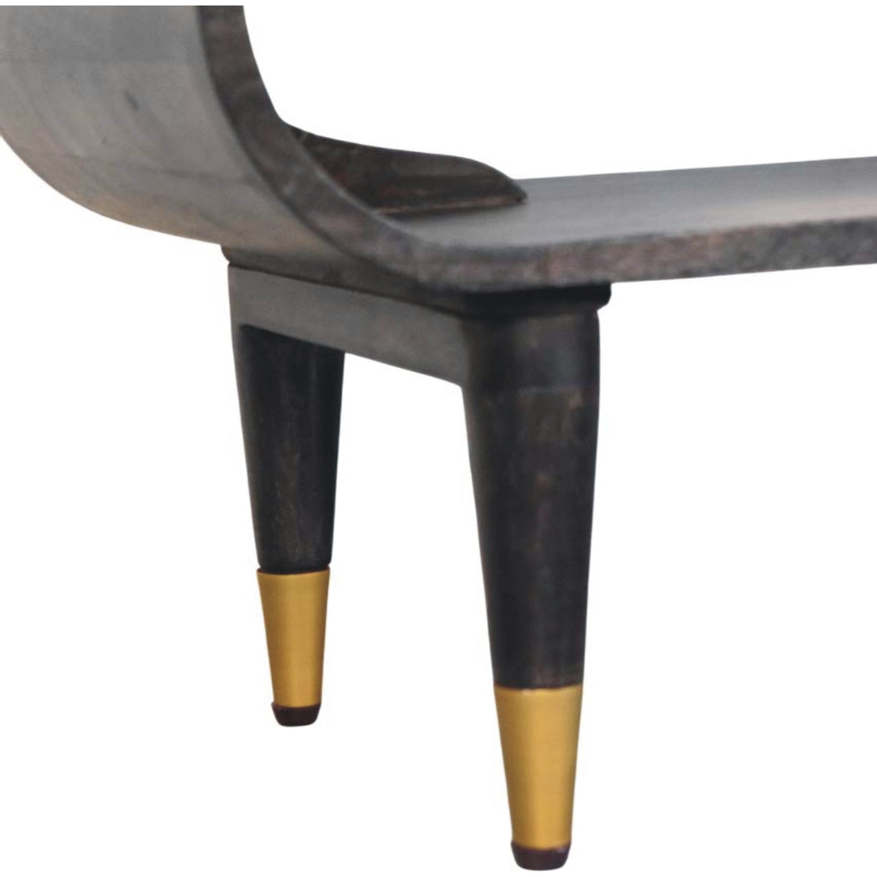 Curved Edge Media with Brass Accents TV Media Unit | Velvet