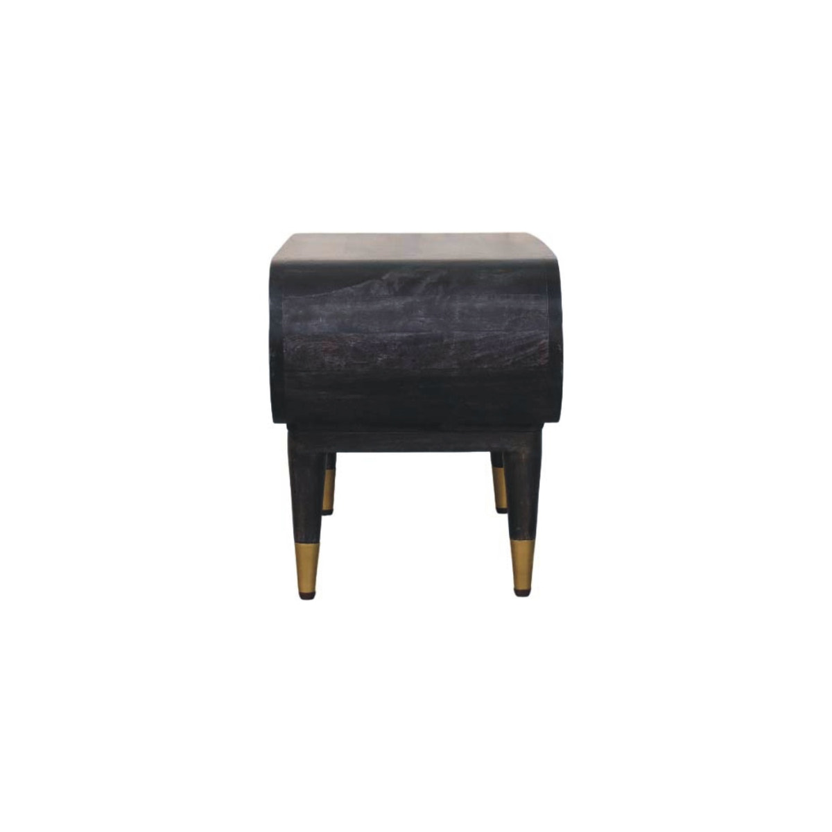 Curved Edge Media with Brass Accents TV Media Unit | Velvet