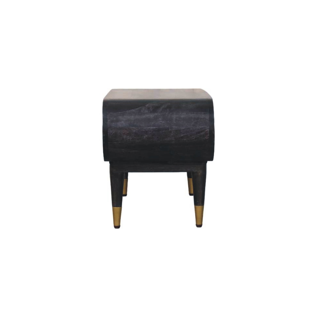 Curved Edge Media with Brass Accents TV Media Unit | Velvet