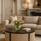 Monaco Round Rattan Centerpiece Storage Bench