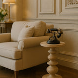 The Bellis Marble Accent Table Accent Piece | Hand-Carved
