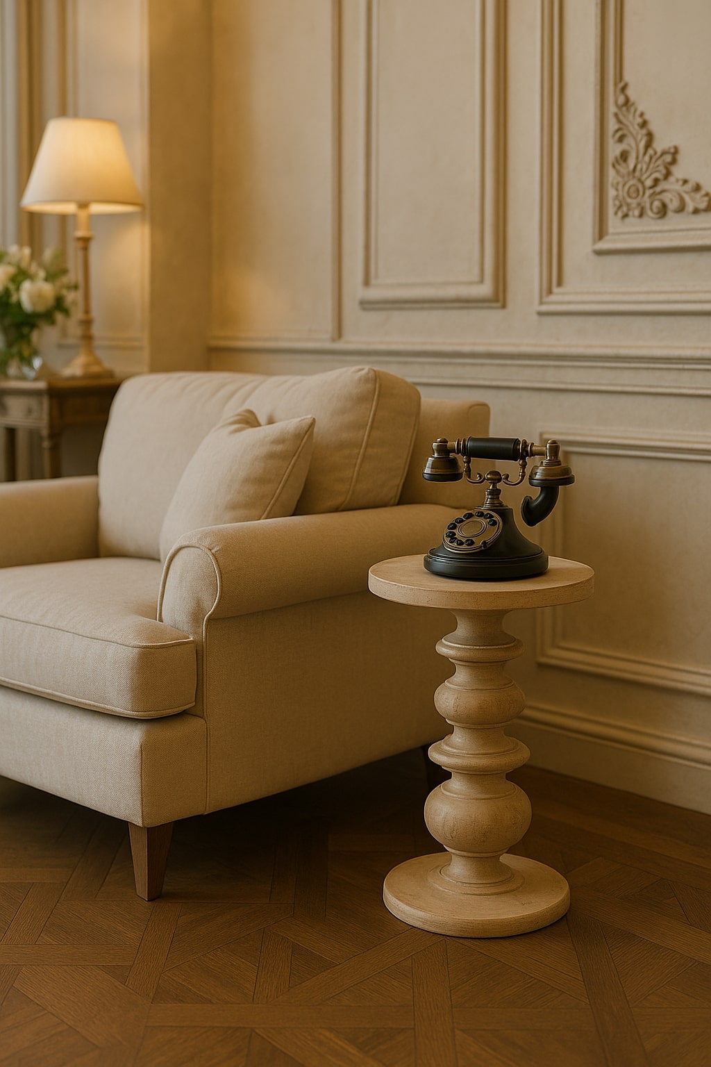 The Bellis Marble Accent Table Accent Piece | Hand-Carved