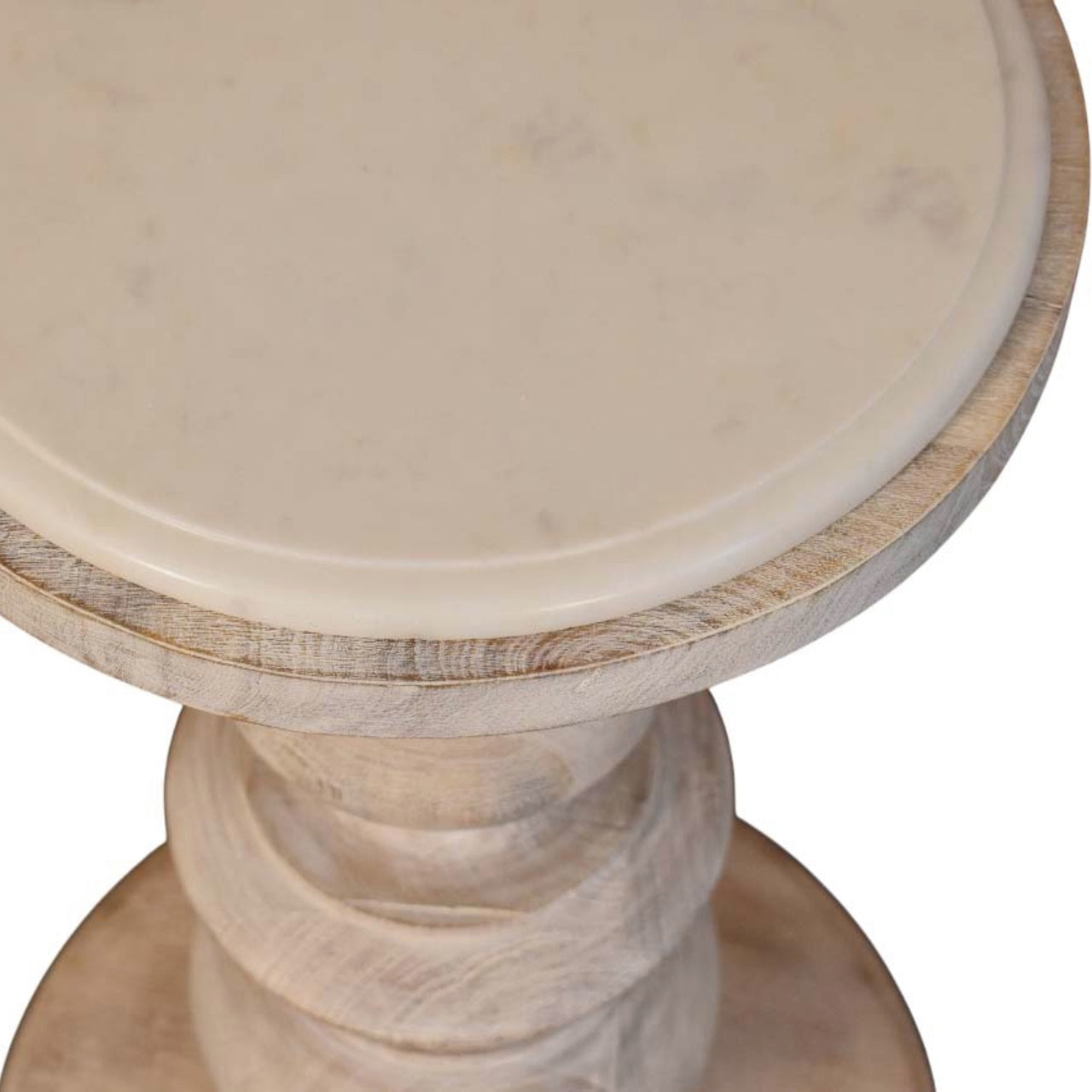 The Bellis Marble Accent Table Accent Piece | Hand-Carved