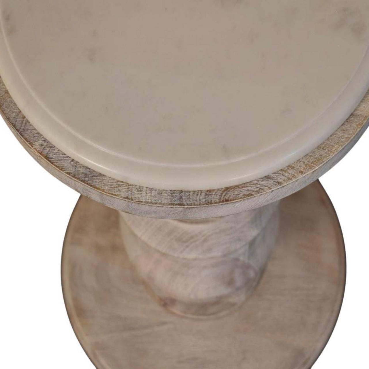 The Bellis Marble Accent Table Accent Piece | Hand-Carved