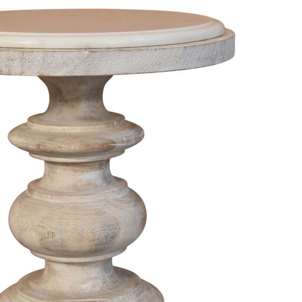 The Bellis Marble Accent Table Accent Piece | Hand-Carved