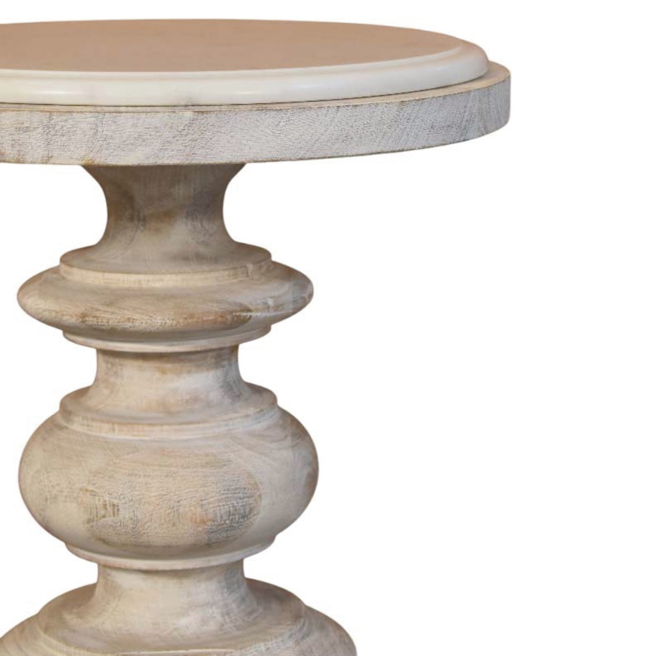 The Bellis Marble Accent Table Accent Piece | Hand-Carved