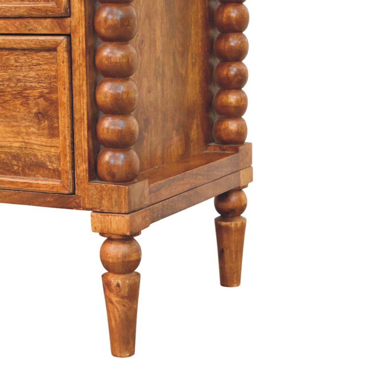 Spindle Leg Amber Oak Nightstand