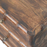 Bamboo Frame Nightstand in Roasted Almond Accent Piece | Brass Solid Mango Wood