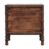 Bamboo Frame Nightstand in Roasted Almond Accent Piece | Brass Solid Mango Wood