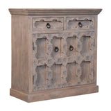 Jaipur Lattice Sideboard Chest of Drawers | Linen Hand-Carved Default Title