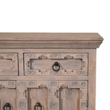 Jaipur Lattice Sideboard Chest of Drawers | Linen Hand-Carved