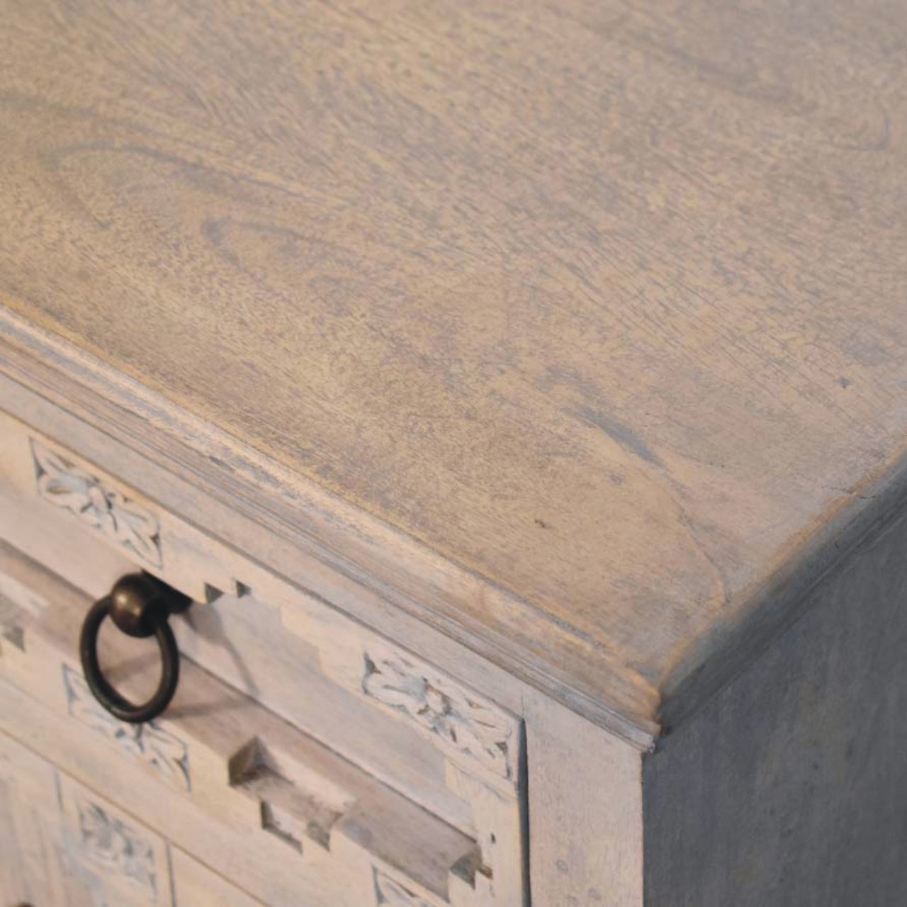 Jaipur Lattice Sideboard Chest of Drawers | Linen Hand-Carved