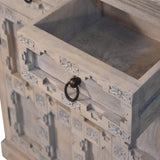Jaipur Lattice Sideboard Chest of Drawers | Linen Hand-Carved