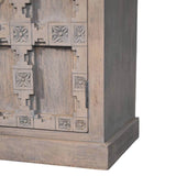 Jaipur Lattice Sideboard Chest of Drawers | Linen Hand-Carved