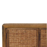 Rattan Oak 2-Door Cabinet