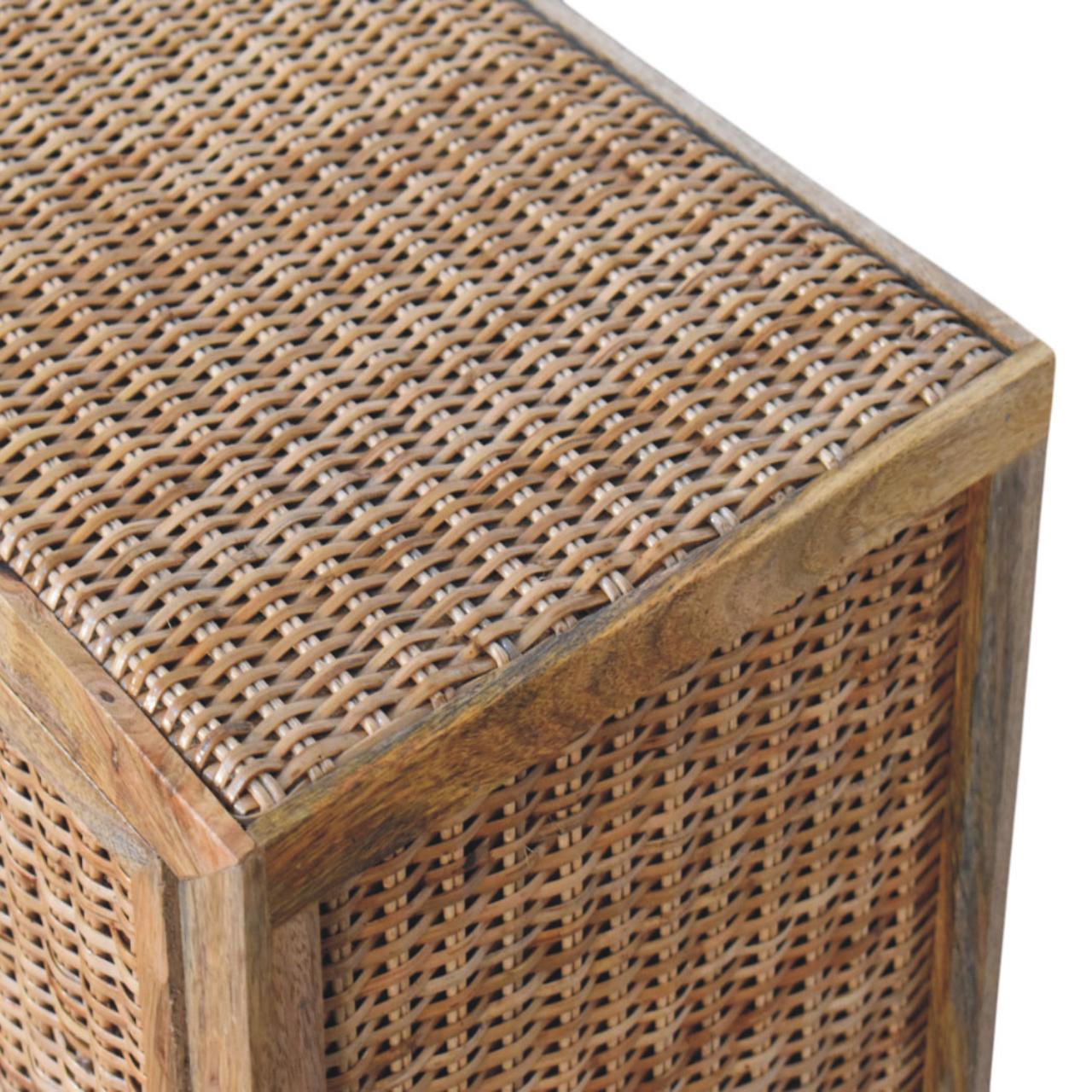 Rattan Oak 2-Door Cabinet