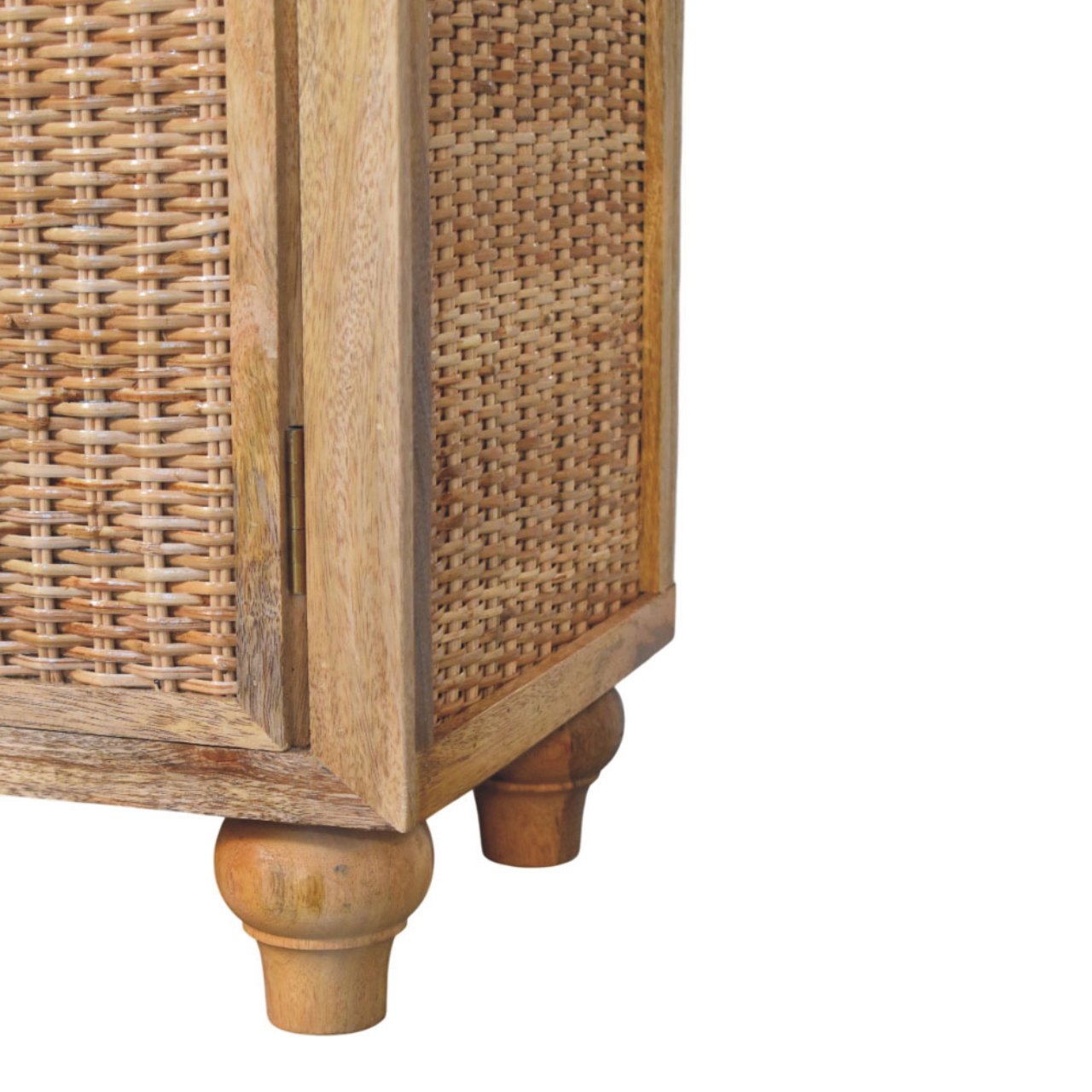 Rattan Oak 2-Door Cabinet