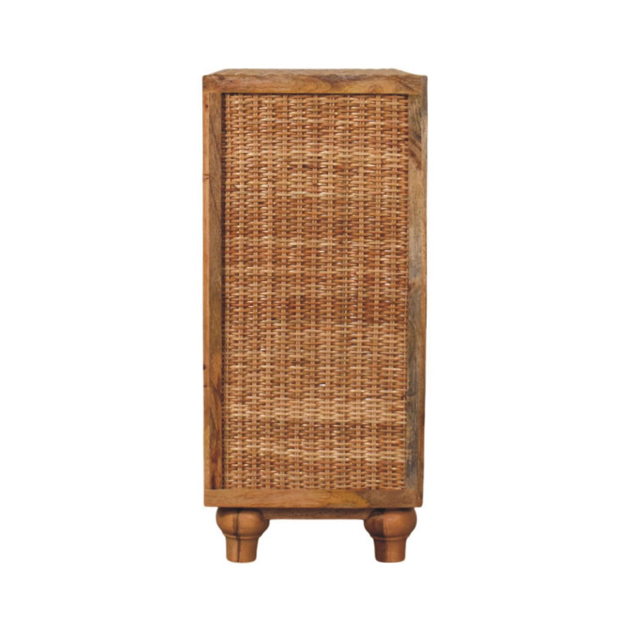 Rattan Oak 2-Door Cabinet