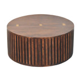 Orion Slatted Coffee Table | California Walnut Solid Mango Wood Fluted Default Title