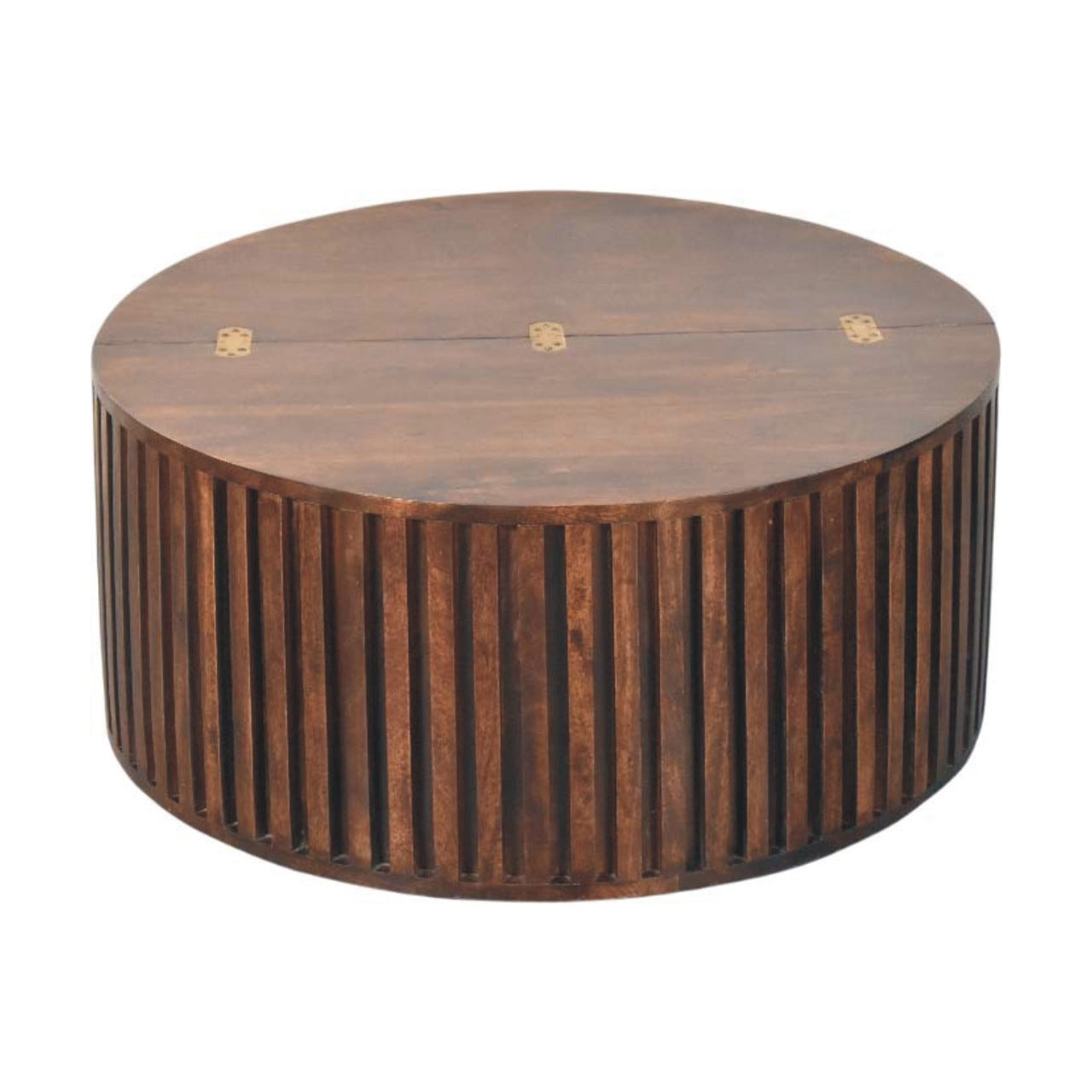 Orion Slatted Coffee Table | California Walnut Solid Mango Wood Fluted Default Title