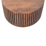 Orion Slatted Coffee Table | California Walnut Solid Mango Wood Fluted