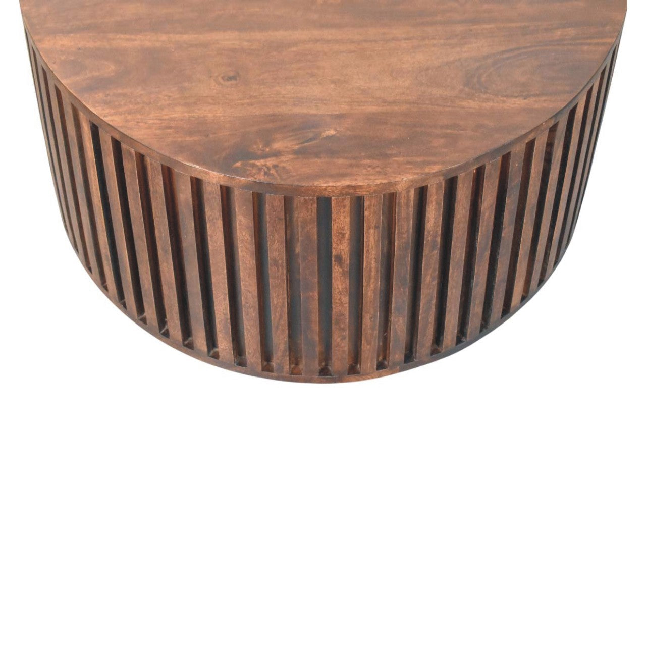 Orion Slatted Coffee Table | California Walnut Solid Mango Wood Fluted