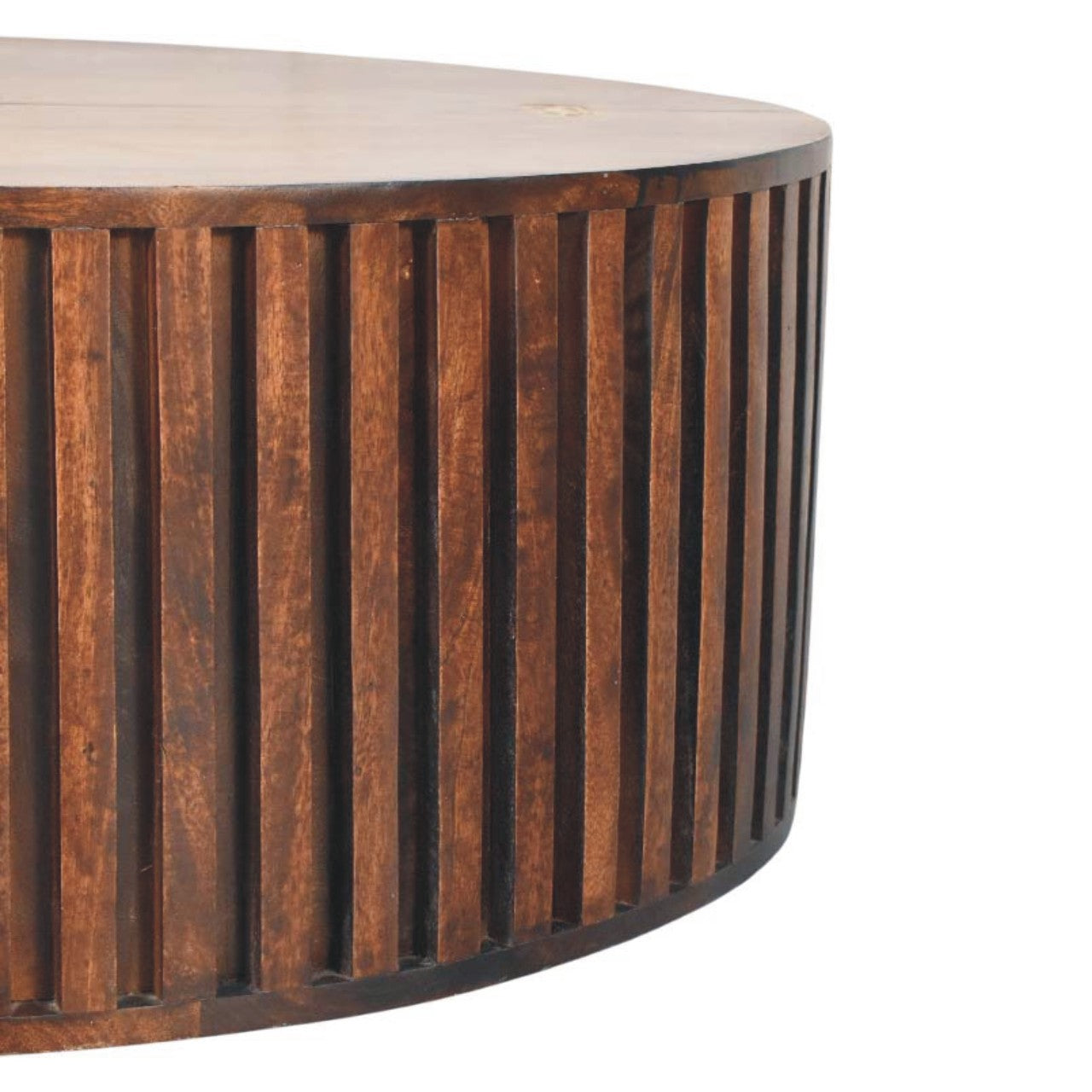 Orion Slatted Coffee Table | California Walnut Solid Mango Wood Fluted
