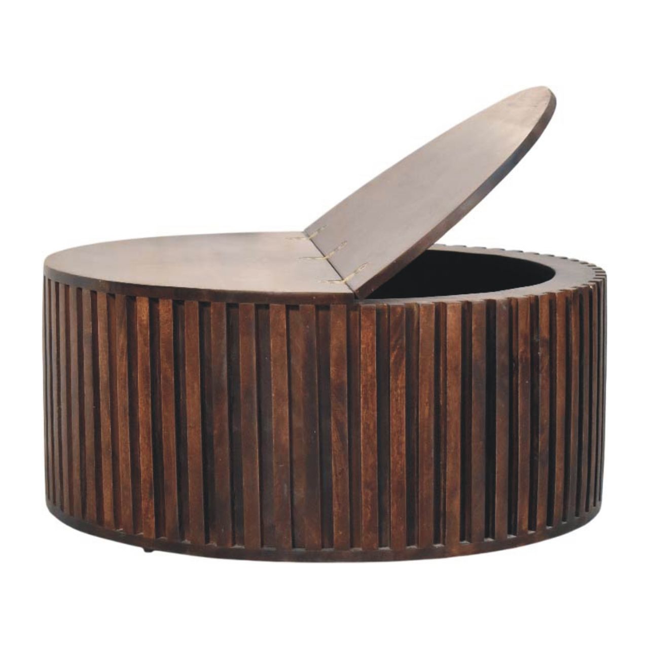Orion Slatted Coffee Table | California Walnut Solid Mango Wood Fluted